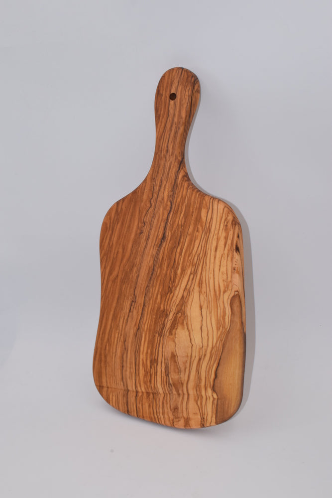 Medium irregular chopping board with olive wood handle