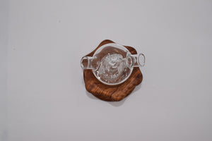 Oil cruet two uses flower base in olive wood 