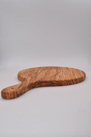 Round chopping board with olive wood handle 