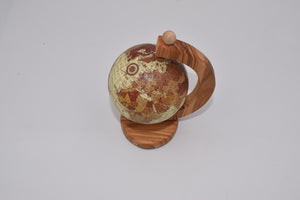 Small globe in olive wood 