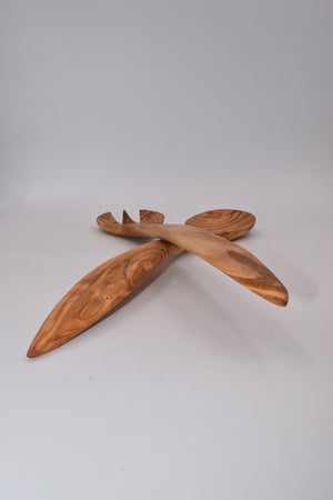 Shaped cutlery in olive wood