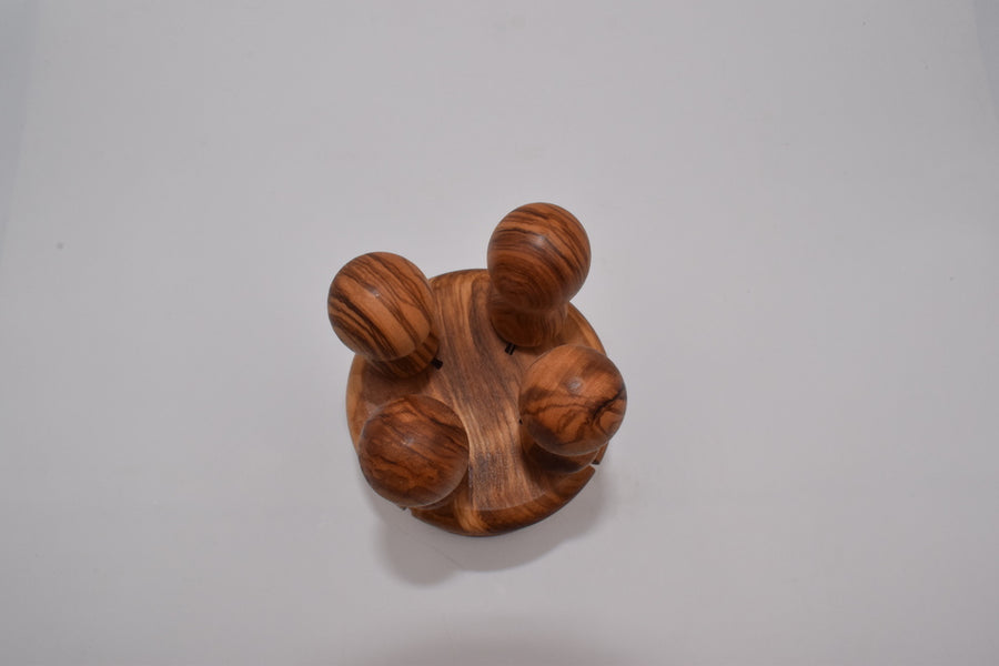 Olive wood grain knife set