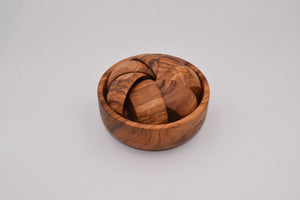 Olive wood bowl and pinzimonio set