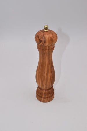 Small classic pepper mill in olive wood