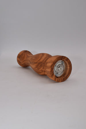 Small classic pepper mill in olive wood