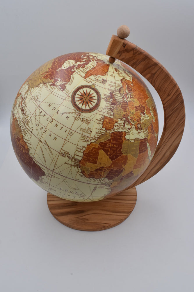 Mega globe in olive wood