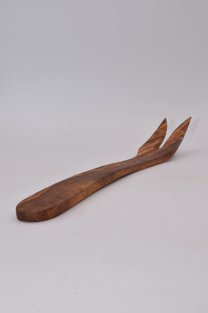 Curved fork in olive wood