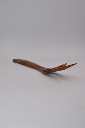 Curved fork in olive wood