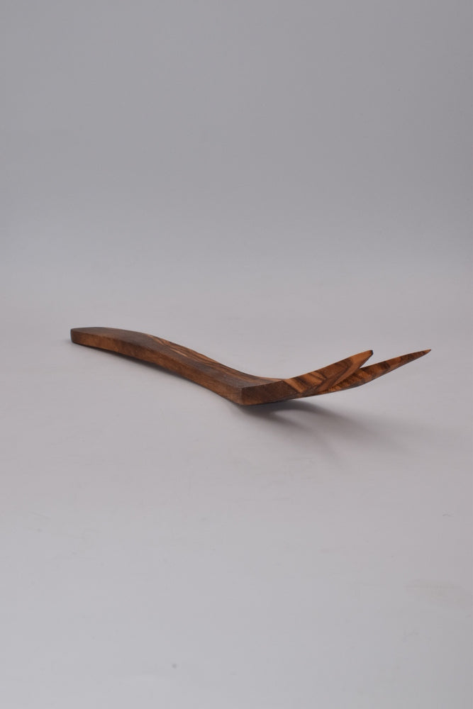 Curved fork in olive wood