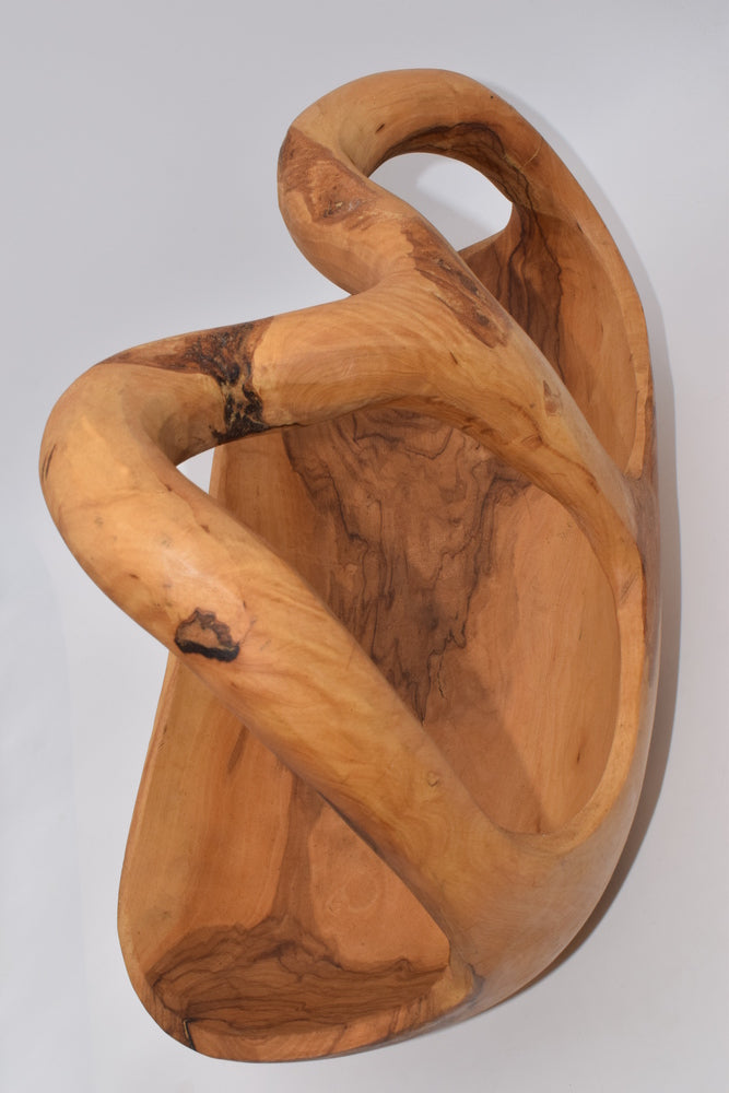 Ciotola con manico in legno d'ulivo